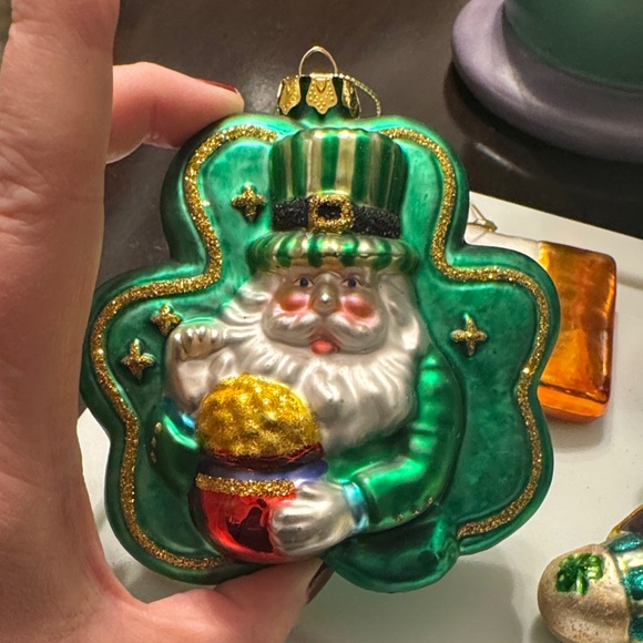 Irish Themed Holiday Ornament Set - Green, Gold, White - Picture 2 of 11